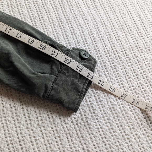 Dakota Collective Women's Jacket Green Women's Medium Button Front Shell Tencel - Picture 9 of 10